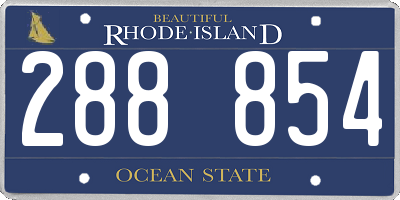 RI license plate 288854
