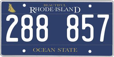 RI license plate 288857