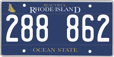 RI license plate 288862