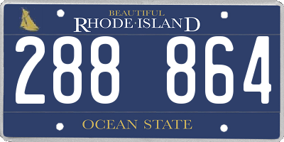 RI license plate 288864