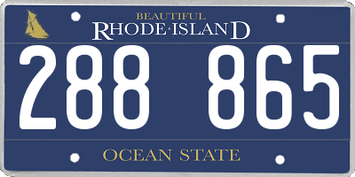 RI license plate 288865