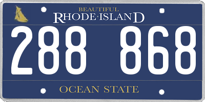 RI license plate 288868