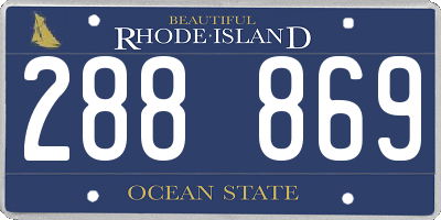 RI license plate 288869