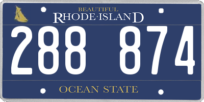RI license plate 288874