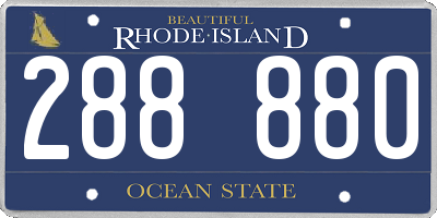 RI license plate 288880