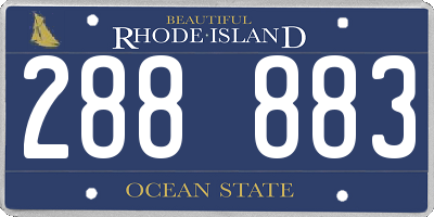 RI license plate 288883