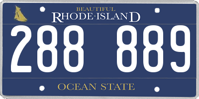 RI license plate 288889