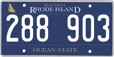 RI license plate 288903