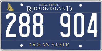 RI license plate 288904