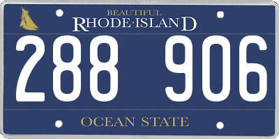 RI license plate 288906