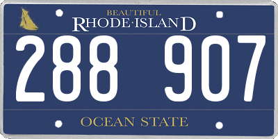RI license plate 288907