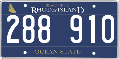 RI license plate 288910