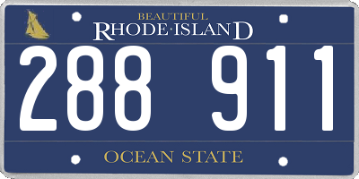RI license plate 288911