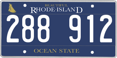 RI license plate 288912