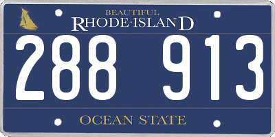 RI license plate 288913