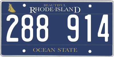 RI license plate 288914