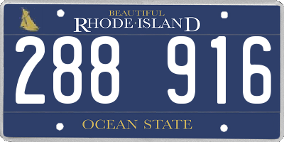 RI license plate 288916