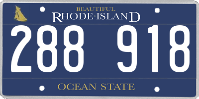 RI license plate 288918