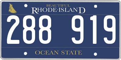 RI license plate 288919
