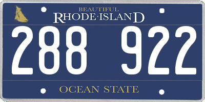 RI license plate 288922