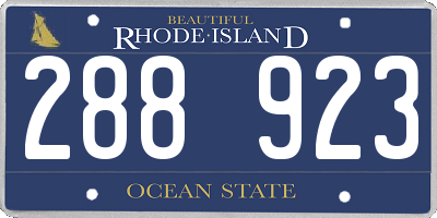 RI license plate 288923