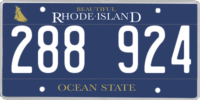 RI license plate 288924