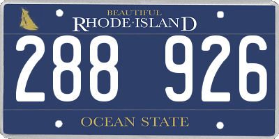 RI license plate 288926