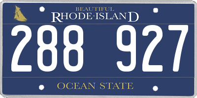 RI license plate 288927