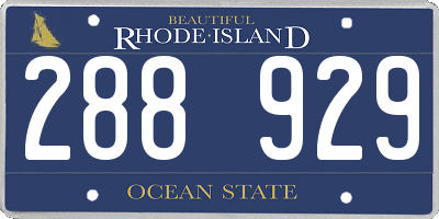 RI license plate 288929