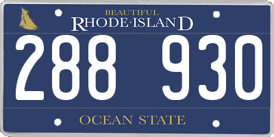 RI license plate 288930