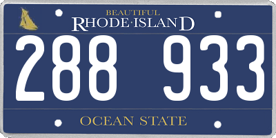 RI license plate 288933