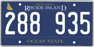 RI license plate 288935