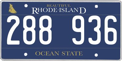 RI license plate 288936