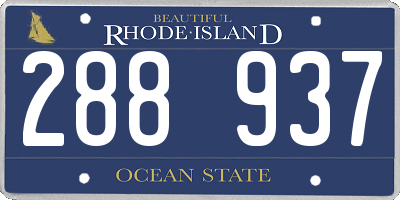 RI license plate 288937