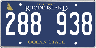 RI license plate 288938