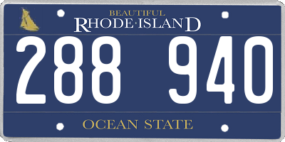 RI license plate 288940