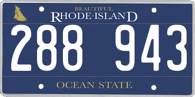 RI license plate 288943