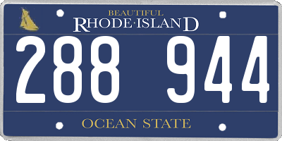 RI license plate 288944