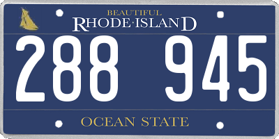 RI license plate 288945