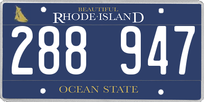 RI license plate 288947