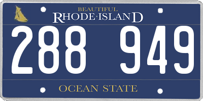 RI license plate 288949