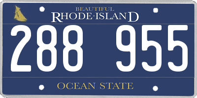 RI license plate 288955