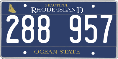 RI license plate 288957