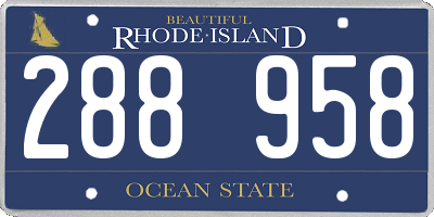 RI license plate 288958