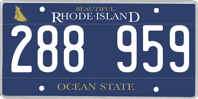 RI license plate 288959