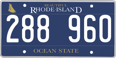 RI license plate 288960