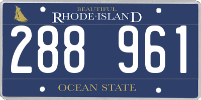 RI license plate 288961