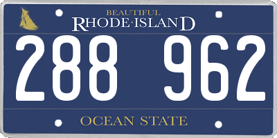 RI license plate 288962