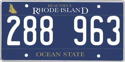 RI license plate 288963