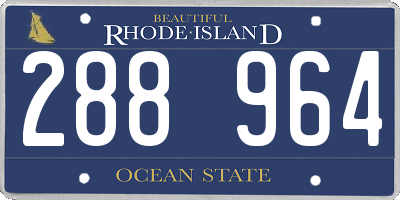 RI license plate 288964